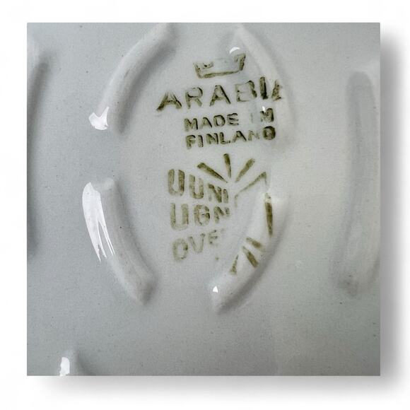 Arabia Finland Oval Serving Bowl Spongeware Brown Oven Baking Dish Vintage - Picture 5 of 9